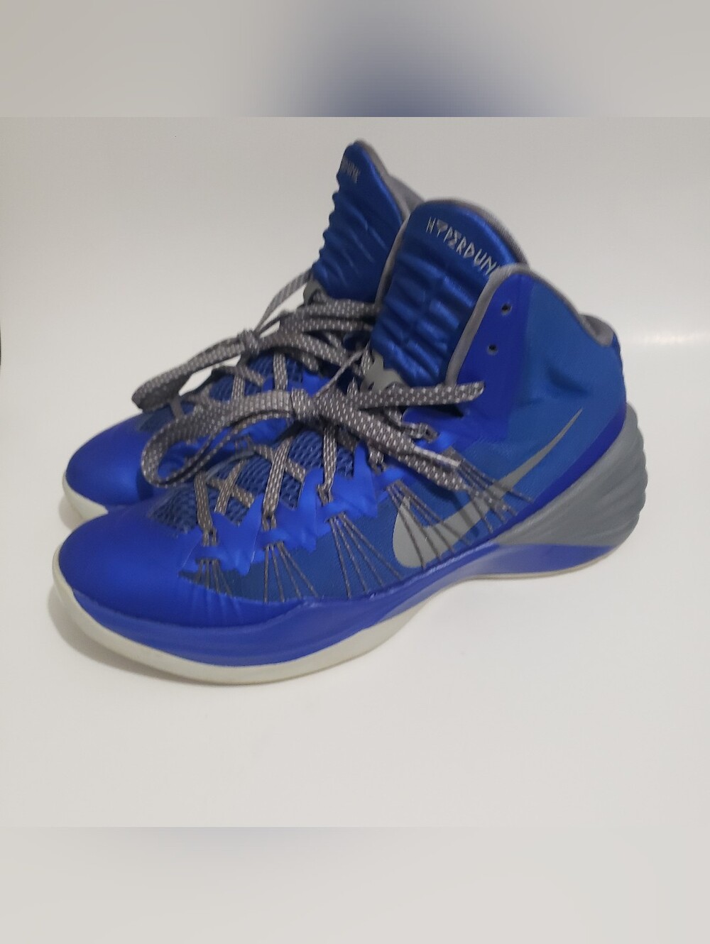 Nike Hyperdunk 2014 Mens Size 10 Blue Grey Basketball Shoes 599537-406 Well Kept